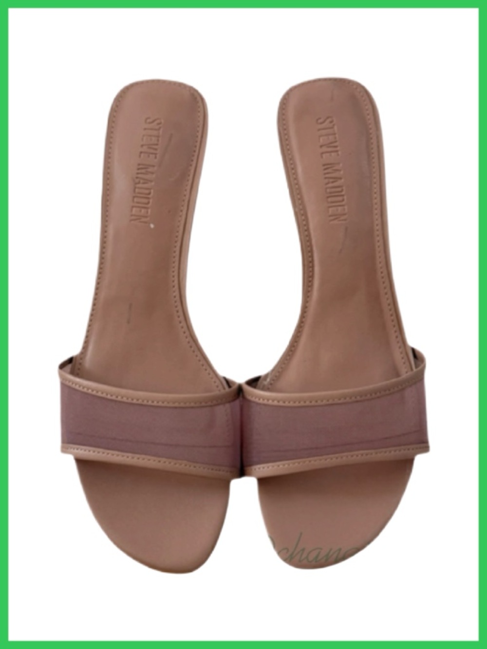 Steve Madden Nude Tan Slingback Kitten Heel Sandals - Picture 3 of 7